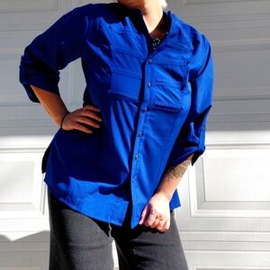 Laura Scott Royal Blue Women's Blouse